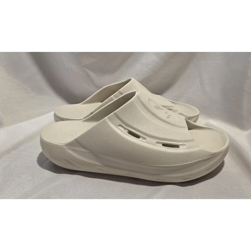 Shaq Slidosis AQ95021MC Men's Ivory Colored Slides Sandals. New With Box Size 12